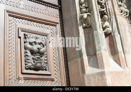 Municipio della Città Vecchia porta di legno, Praga Foto Stock