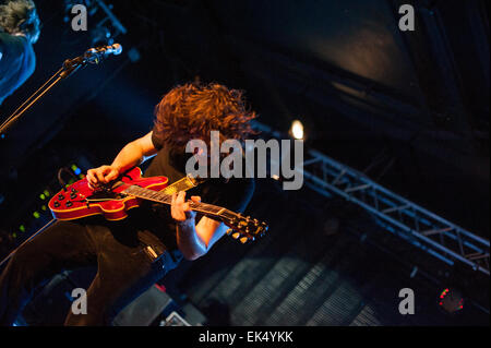 Torsten Kinsella, lead voice e il chitarrista della Irish post rock band " Dio è un astronauta', Ciampino, concerto di Roma, Italia, 13/ Foto Stock