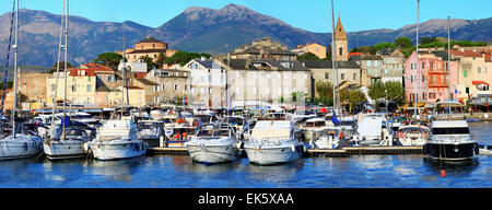 Bella Saint Florent,Corsica,Francia. Foto Stock