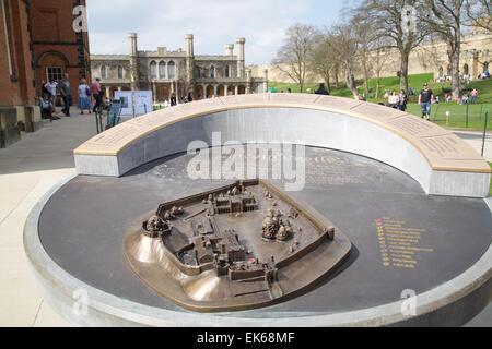 Il bronzo modello 3D mostra Lincoln Castle 2015 poiché importanti refurb Foto Stock