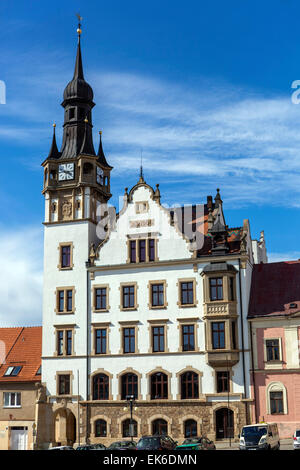 Town Hall, Hustopece, southern Moravia Repubblica Ceca Foto Stock