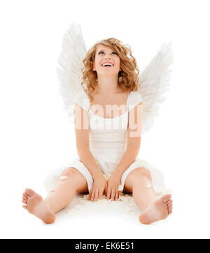 Felice teenage Angel girl Foto Stock