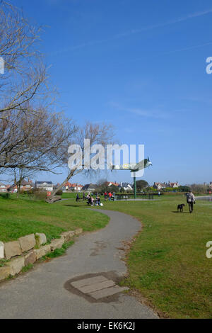 Spitfire sul display in Fairhaven lago a Lytham St Annes, Lancashire Foto Stock