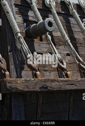 Wharf del Caravelle, il museo in Palos de la Frontera, in provincia di Huelva, comunità autonoma di Andalusia, Spagna. Foto Stock