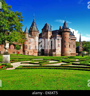 Bella De Castello di Haar,vicino a Utrecht, Paesi Bassi. Foto Stock