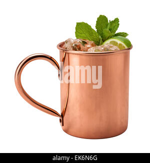 Moscow Mule in una tazza di rame. Foto Stock