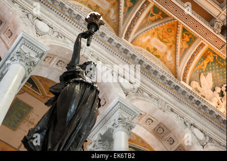 La Biblioteca del Congresso a Washington D.C. interno Foto Stock