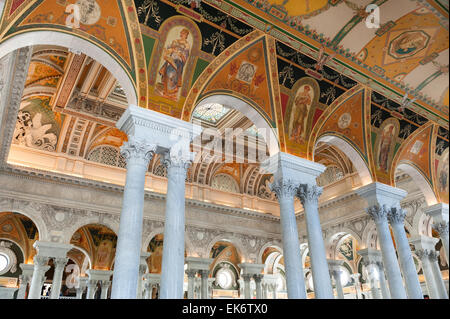 La Biblioteca del Congresso a Washington D.C. interno Foto Stock