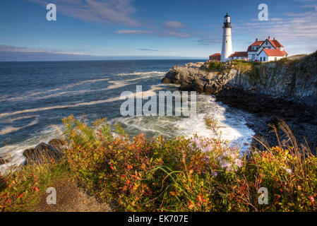 Luce di Portland nel Maine su una bella giornata di sole Foto Stock