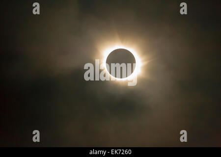 Eclisse Solare Totale, 2015 appena di Torshavn, Fareo Isole. Foto Stock