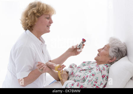 Campione di sangue senior Foto Stock