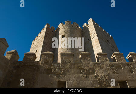Immagine da un basso angolo di la torre di Calahorra, Cordoba, Spagna Foto Stock