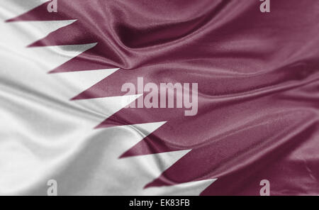 Alta risoluzione di rendering del Qatar bandiera nazionale. Foto Stock