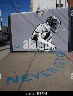Los Angeles, Stati Uniti d'America. Xiv Nov, 2014. Foto scattata il 9 novembre 14, 2014 mostra graffiti a Brooklyn di New York City, Stati Uniti. © Yang Lei/Xinhua/Alamy Live News Foto Stock