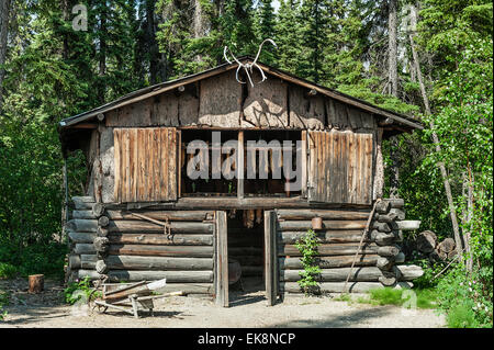 Affumicatoio pesce, Chena villaggio indiano, Alaska, STATI UNITI D'AMERICA Foto Stock