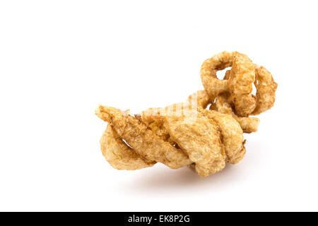 Snack di maiale, Tha ifood isolati su sfondo bianco Foto Stock