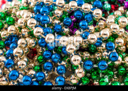 Mardi Gras Beads closeup Foto Stock