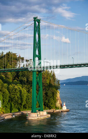 Ponte Lions Gate, Stanley Park. Vancouver, British Columbia, Canada Foto Stock