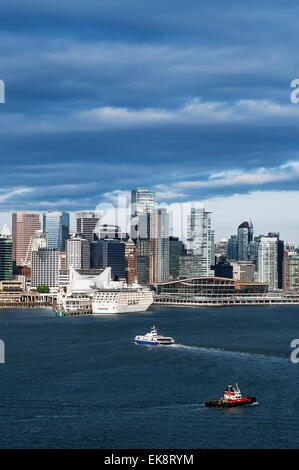Lo skyline di Vancouver, British Columbia, Canada Foto Stock