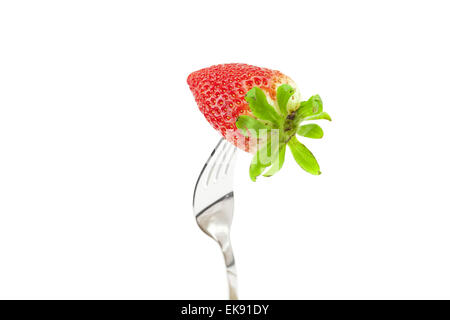 Fragola sul tappo è isolato su una bianca Foto Stock