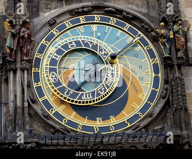 L'Orologio Astronomico di Praga Foto Stock