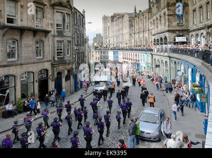 L'ordine d'Orange Parade di Edimburgo, in Scozia. Foto Stock