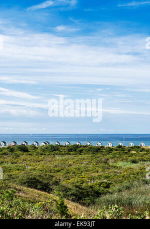 Biciclette beach cottages, Truro, Cape Cod, Massachusetts, STATI UNITI D'AMERICA Foto Stock