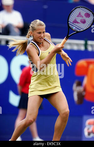 Anna Kournikowa a giocare a tennis Devonshire Park Eastbourne in 1999 Foto Stock