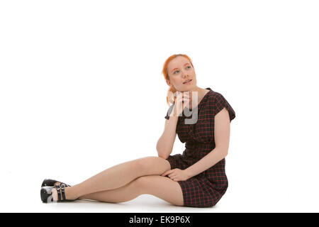 Giovane donna perso nel pensiero Foto Stock