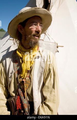 Un interprete in costume all'annuale Fort Stanton Live! Celebrazione, NM, Stati Uniti d'America Foto Stock