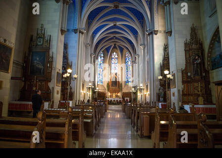 Interno della chiesa di San Francesco di Assisi, Zagabria, Croazia Foto Stock