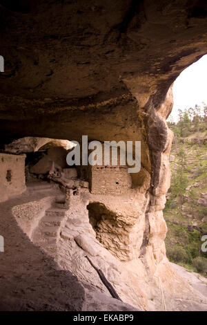 Gila Cliff Dwellings National Monument, Gila National Forest, NM, Stati Uniti d'America Foto Stock