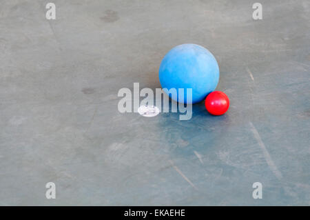 Sfera vincente in un gioco di bocce Foto Stock