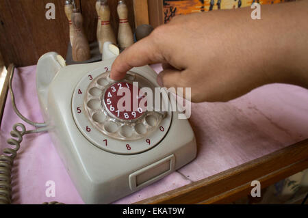 Telefono analogico antichi telefono scrivere di lavoro Foto Stock