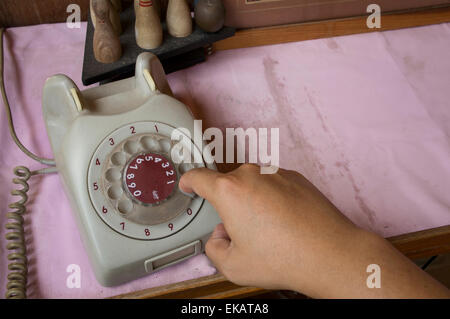 Telefono analogico antichi telefono scrivere di lavoro Foto Stock