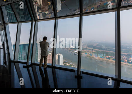 Vista aerea della città di Ho Chi Minh (Saigon), dall'Bitexco Financial Tower, Vietnam, Indocina, Asia sud-orientale, Asia Foto Stock