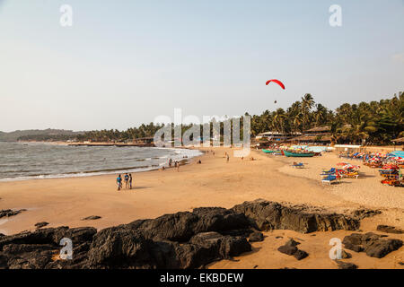 Vista di Sud Anjuna Beach, Goa, India, Asia Foto Stock