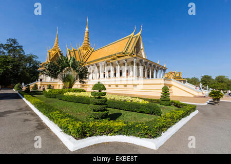 Trono Hall, Royal Palace, nella capitale Phnom Penh, Cambogia, Indocina, Asia sud-orientale, Asia Foto Stock