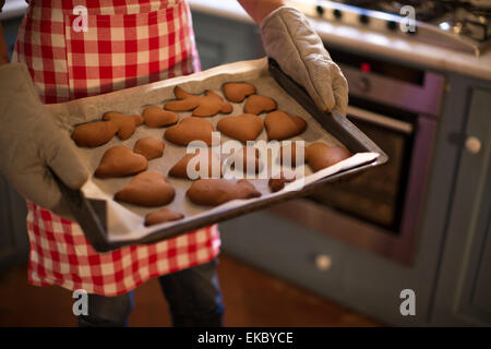 Appena sfornato in casa cannella e miele biscotti Foto Stock