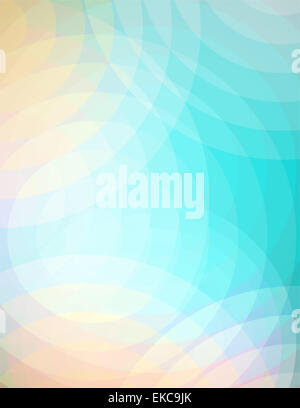Un sfondo astratto illustrazione di Morbidi cerchi sovrapposti di blu turchese, pesche e rosa. Foto Stock