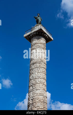 Italia Roma Colonna di Marco Aurelio Foto Stock