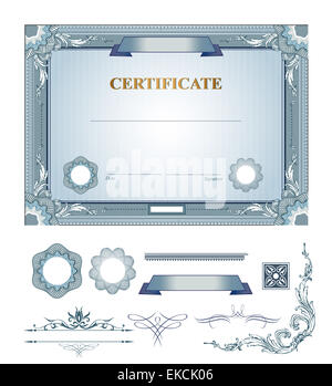 Certificato con elementi di design. Foto Stock