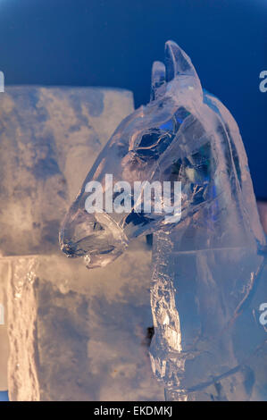 Il ICIUM Wonderworld di sculture di ghiaccio park, Levi, Finlandia Foto Stock