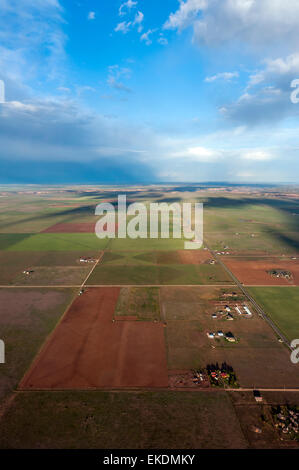 Terreni agricoli vicino a Amarillo visto dall'aria. Texas Panhandle. Stati Uniti d'America Foto Stock