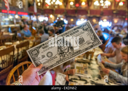 Menu al Big Texan Steak Ranch. Amarillo. Texas. Stati Uniti d'America Foto Stock