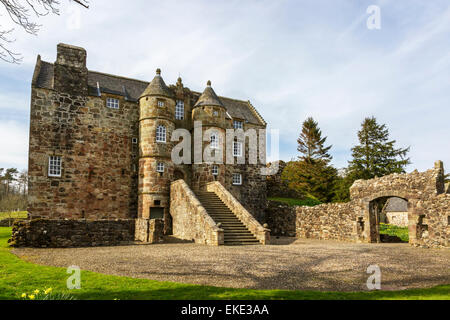 Il castello di Rowallan, Ossett, Ayrshire, in Scozia, Regno Unito Foto Stock