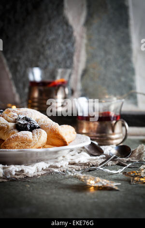 Joulutorttu, finlandese tradizionale pasticceria di natale Foto Stock