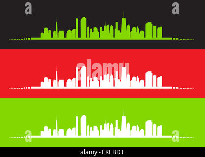 Illustrazione vettoriale delle città silhouette Foto Stock