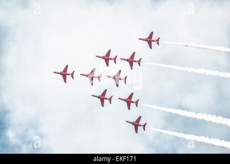 RAF frecce rosse Display Team a RIAT, Fairford 2014 Foto Stock