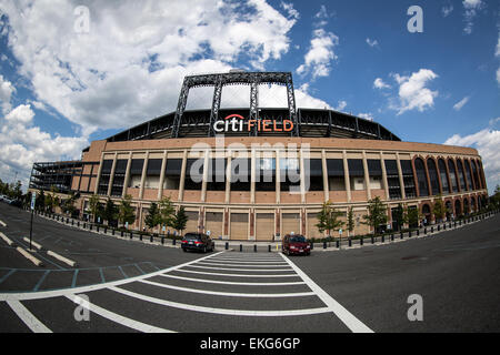 081414: Citi Field, NY - i rappresentanti di Stati Uniti Delle dogane e della protezione delle frontiere a parte in Pre-Game cerimonie per la New York Mets. I rappresentanti dal CBP incluso: U.S. Delle dogane e della protezione delle frontiere commissario R. Gil Kerlikowske, deliberando OFO AC John Wagner, NY DFO Robert Perez e JFK Airport Porto Direttore Susan Mitchell. Deliberando OFO AC John Wagner ha gettato fuori il primo passo. Fotografie di: Josh Danimarca Foto Stock